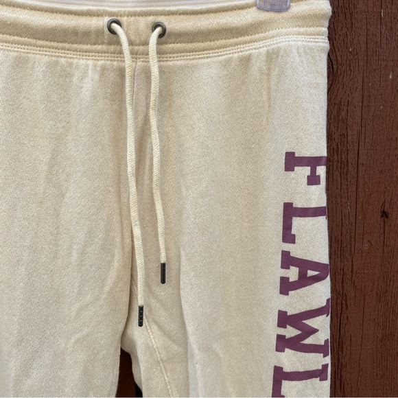 Cream Sweatpants with Purple 'FLAWLESS' Print - Picture 2 of 12